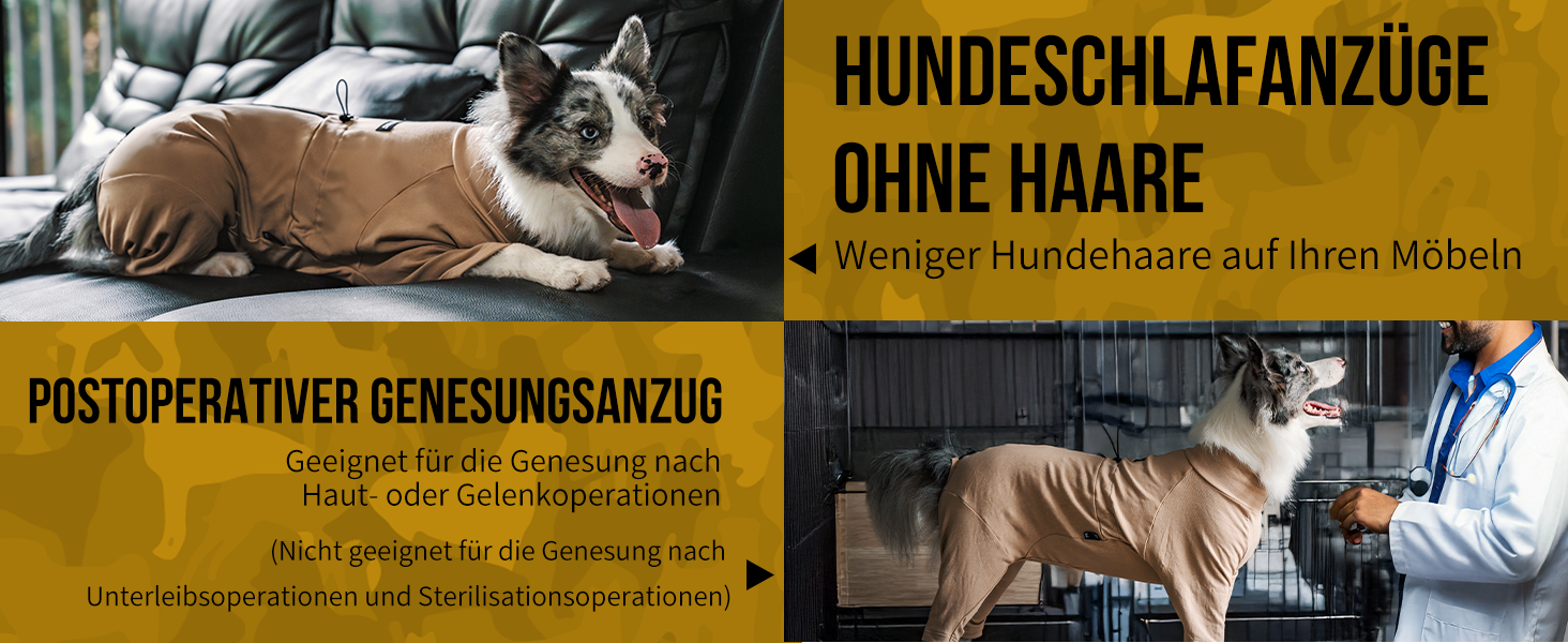 OneTigris Піжама для собак, теплий комбінезон для великих та середніх собак, коричневий L