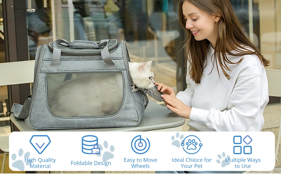 Транспортна сумка для кота на колесах 2 в 1: ідеальна для подорожей, ветеринара, авто, поїздів та літаків