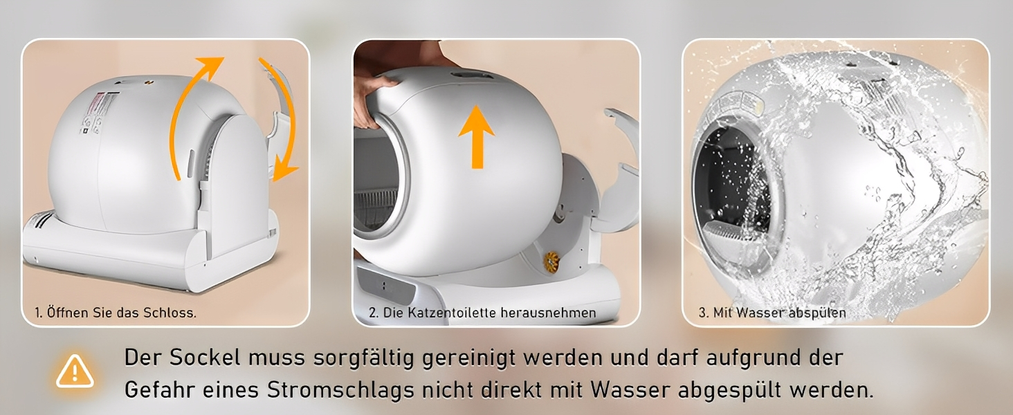 Автоматичний лоток для котів великого розміру з самоочищенням, 65л + 9л, з керуванням через додаток, низький вхід, видалення запаху, для кількох котів