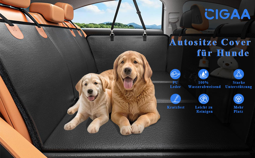 Накладка на сидіння автомобіля для собак CIGAA, водовідштовхувальна, стійка до подряпин, з жорсткою основою, оранжевого кольору, для авто, SUV, мінівен