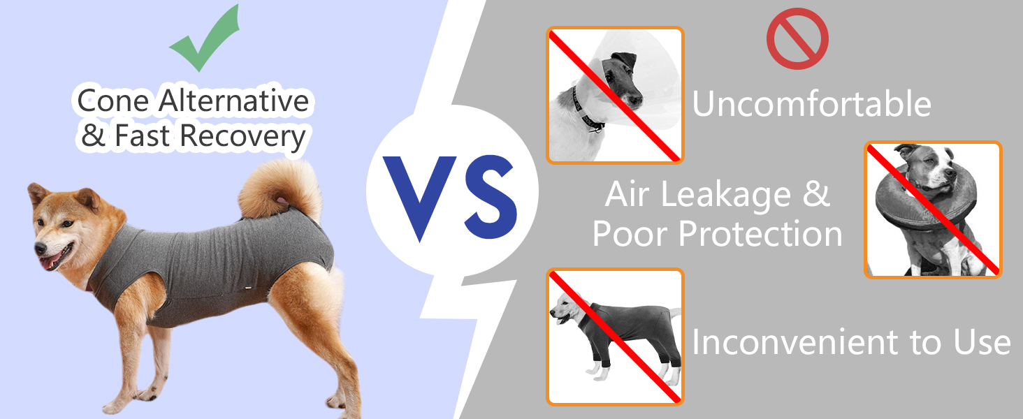 Комбінезон для собак, дихаючий, для захисту хірургічних ран та шкіри, конус-антивитік, альтернатива електронного нашийника після операцій XXL (1 шт.), сірий