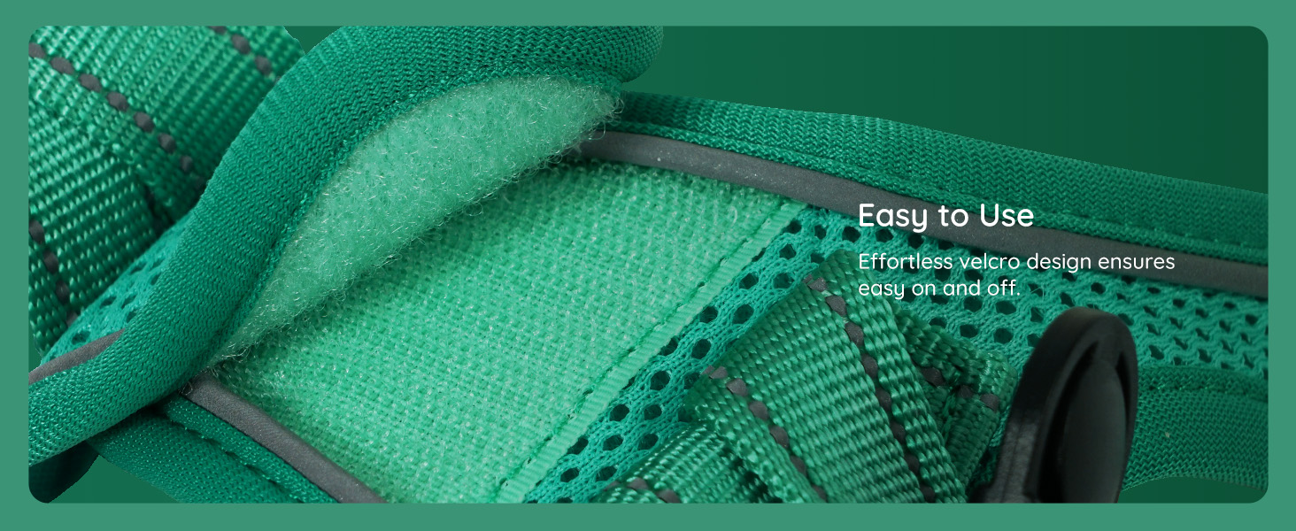 Шлейка для собак BELLA & PAL для маленьких собак з повідком, Step-in шлейка з Air Mesh, анти-тяга, світловідбиваюча, дихаюча, для цуценят, котяча шлейка, XS (30-35 см обхват грудей), Emerald