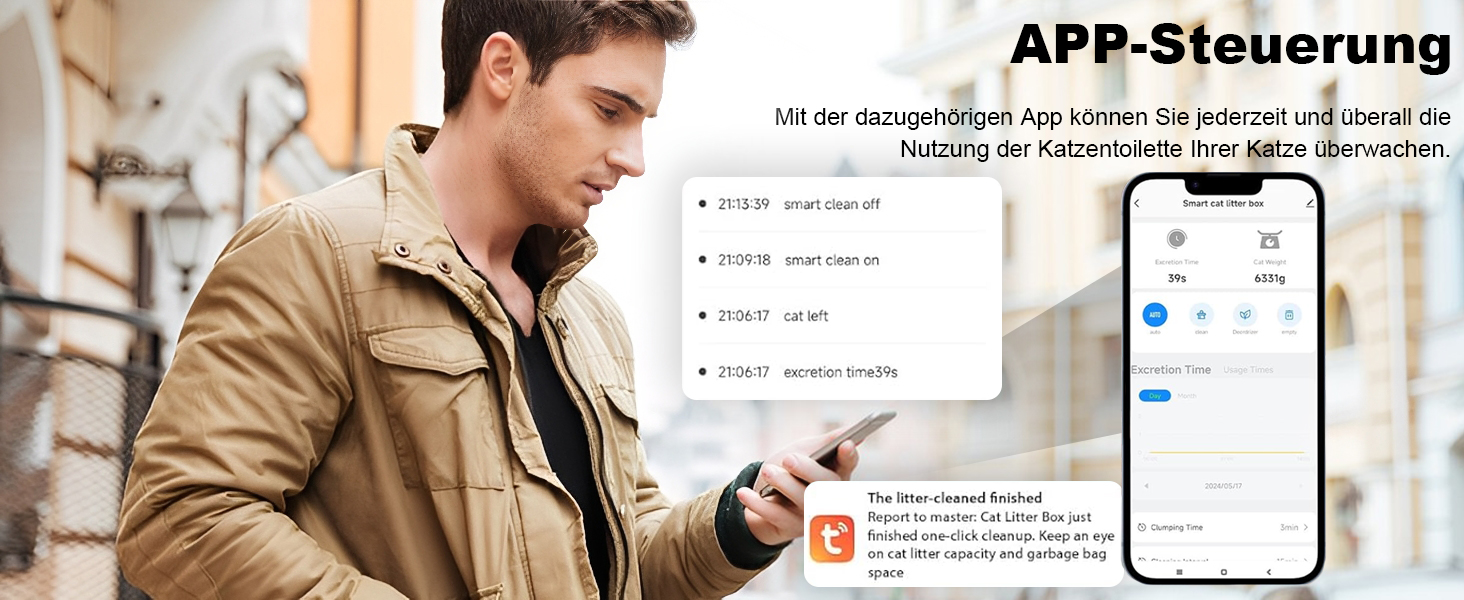 Автоматичний туалет для котів Katzenklo з самоочищенням, 65л, XXL, без запаху, з керуванням через додаток, для 2+ котів