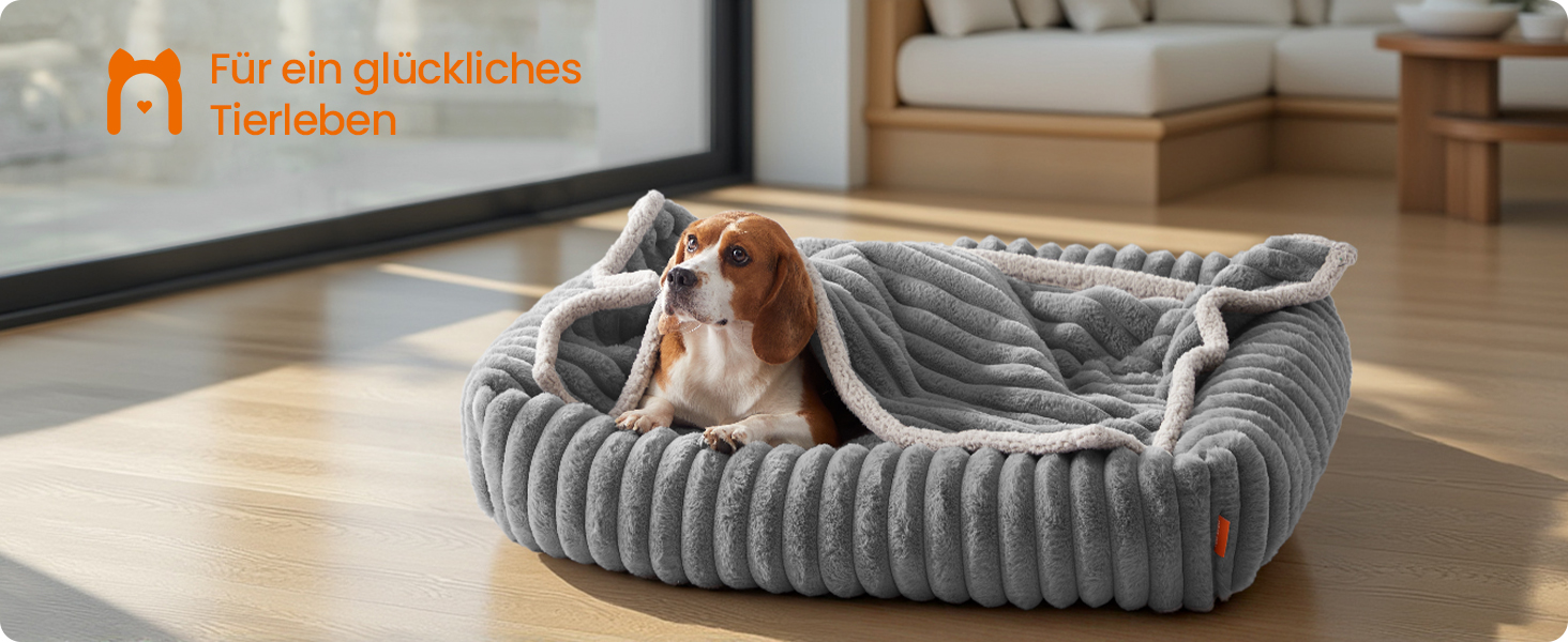 Feandrea Крісло-ліжко для собак, велике ортопедичне, знімний чохол, м'яка підстилка, 91 x 68 x 18 см, сірий (PGW312GD01 L)