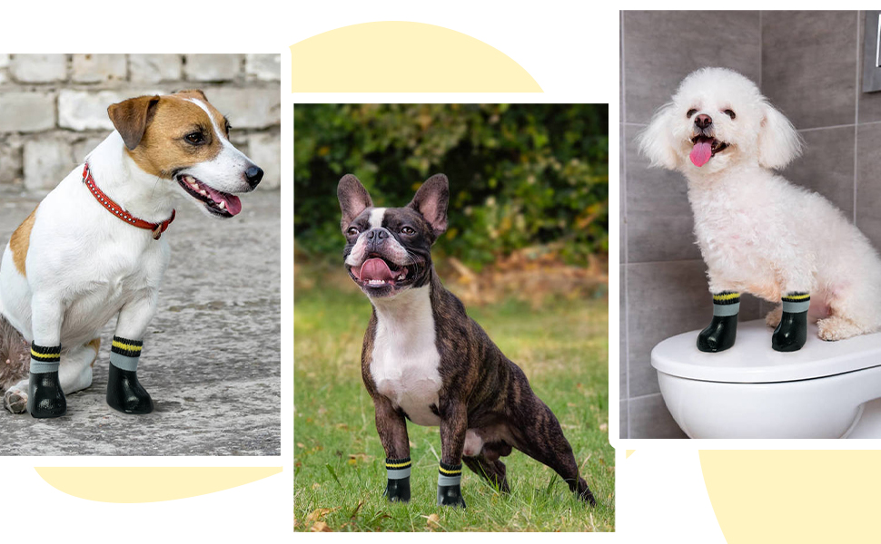 Водонепроникні шкарпетки для собак - захист лап Outdoor, 4 шт., антиковзні, для Лабрадора, Хаскі (6#, чорний)