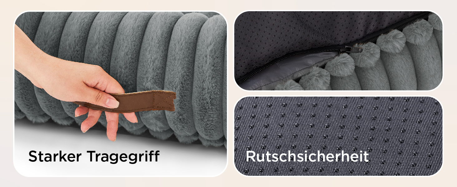 Крісло-лежанка для собак великих порід BEDSURE - ортопедичне, з м'яким флісовим покриттям, 109x76x20 см, коричневе