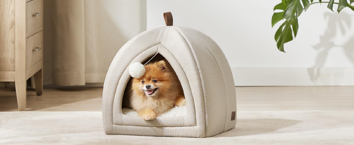 Кішка ліжко BEDSURE велике, 40x40x40 см, кішка печера, знімний плед Sherpa, іграшка, миється, темно-сірий