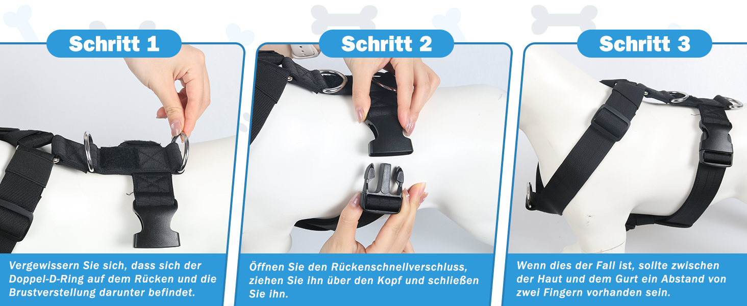 Шлейка для собак FEimaX для великих собак, тактична, не тягне, чорна, XL. Зручна, дихаюча, міцна, з м'якою підкладкою