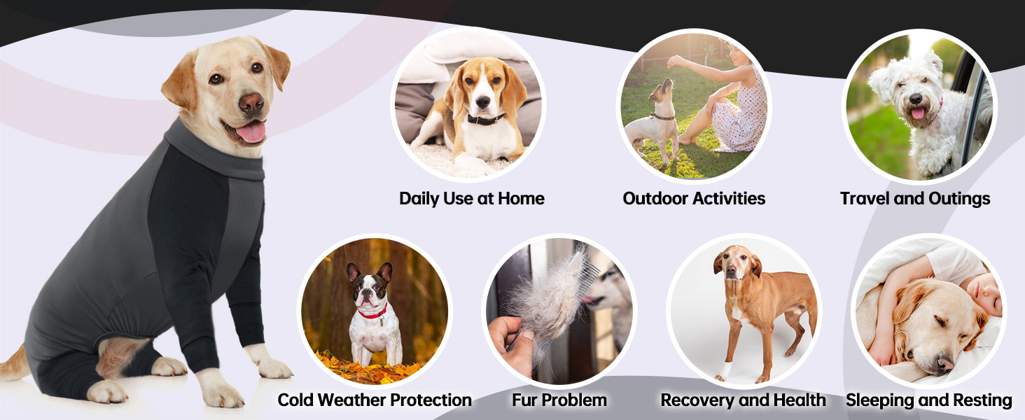 Комбінезон для собак, піжама для собак середніх порід, одяг після операції для Французького бульдога, Кокер-спанієля, Бігля (M, Сірий)