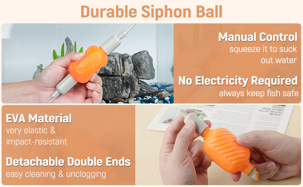 Набір для чищення акваріума Pawfly: сифон, пилосос, шланг 1,8 м, інструмент для очищення ґрунту