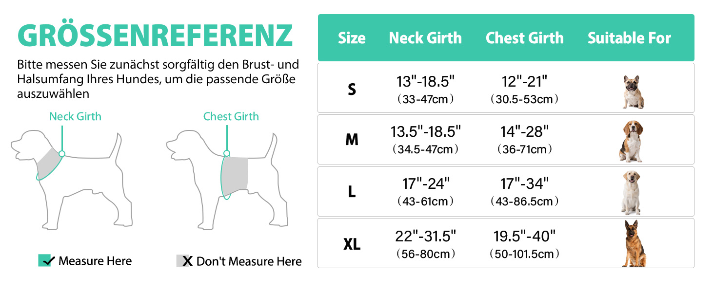 Світловідбиваючий нашийник для собак Joytale з LED, для середніх собак, без натягування, з ручкою, регульований, для нічних прогулянок, зелений, розмір M (1 шт.)
