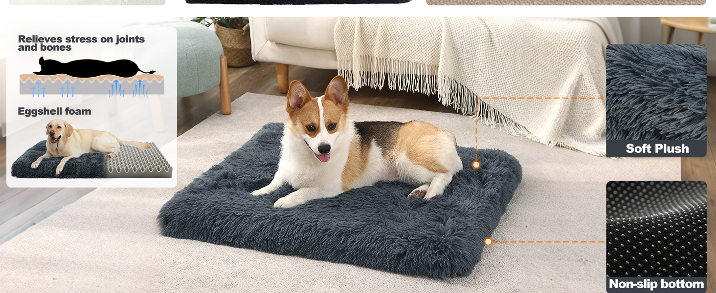 М'яке ліжко для собак, кімнатне, миється, плюшеве, 75x50x8 см, темно-сіре