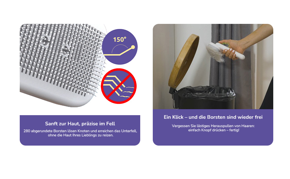 PiddiPet Іонна щітка для грумінгу тварин - 2 шт. Електрична щітка для собак та котів проти ковтунів та підшерстка, зменшує статичну електрику та випадання шерсті, м'яка, самоочисна, для чутливої шкіри