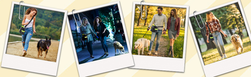 Сумка для ласощів для собак з дозатором пакетів для відходів та тримачем для пляшки, три способи носіння, зелена