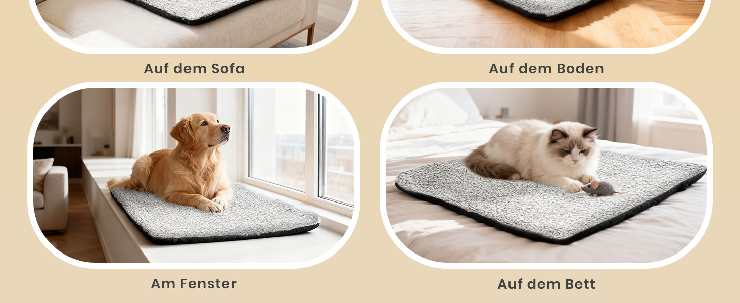 Самовідіюча ковдра для котів та собак, тепла підстилка для тварин, без електроенергії, 115x70 см