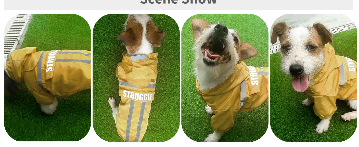 Дощовик для собак PETCUTE: водонепроникний, дихаючий, з капюшоном, XL, оливковий