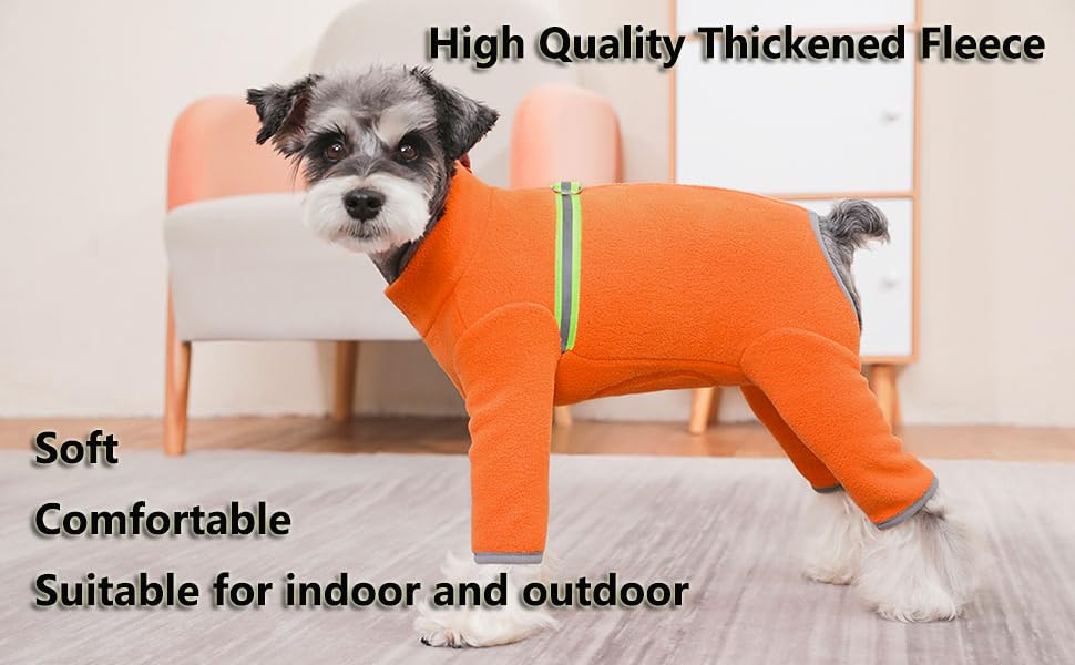 Зимовий одяг для маленьких собак: теплий зимовий пуховик, м'який фліс з світловідбиваючим блискавкою, комбінезон для цуценят, піжама для домашніх тварин, костюм, одяг (оливковий, розмір M)