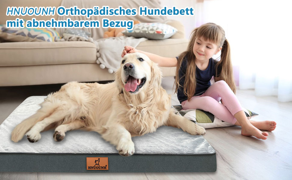Ортопедичне ліжко для собак великих порід, м'яке, дихаюче, знімний чохол, антиковзаюче дно, сіре, 76x50x8 см
