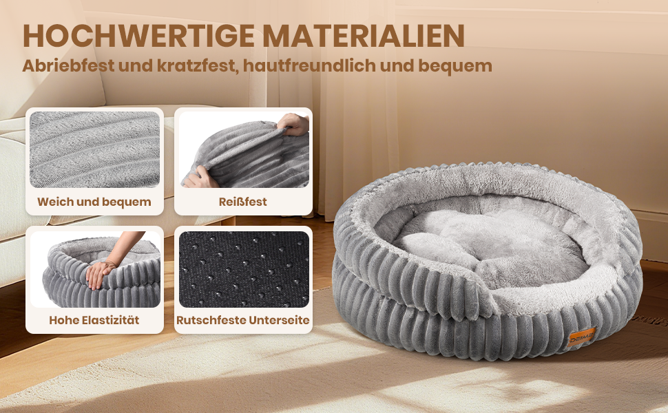 Ортопедичне ліжко для собак Deime, м'яке кругле ліжко, миється, собаче ліжко з знімним підкладом для двостороннього використання, кошик для собак, неслизький килимок для собак маленьких та середніх порід