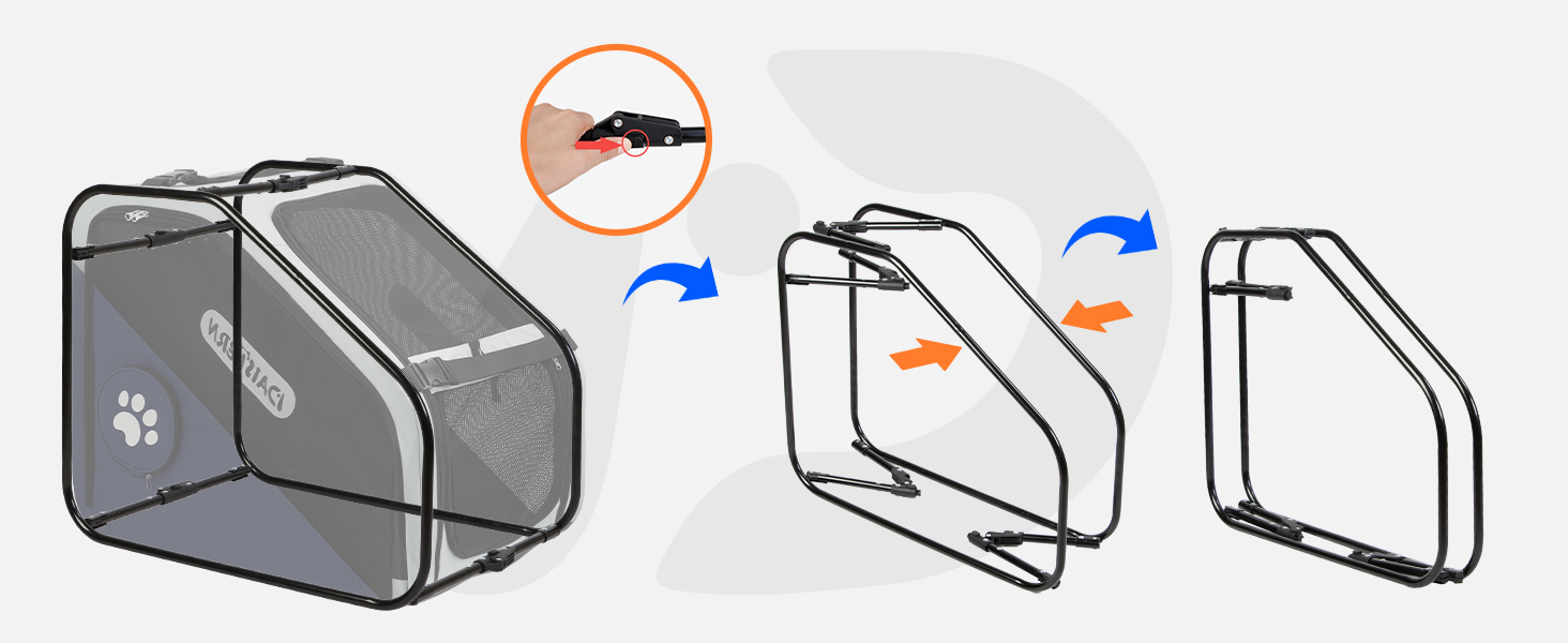 Складана переноска для собак у машину та в подорожі, портативна сумка-переноска для маленьких та середніх собак, швидке складання за 1 хвилину, міцна металева рама, дихаючі сітчасті вікна та зручний доступ (Блакитна)