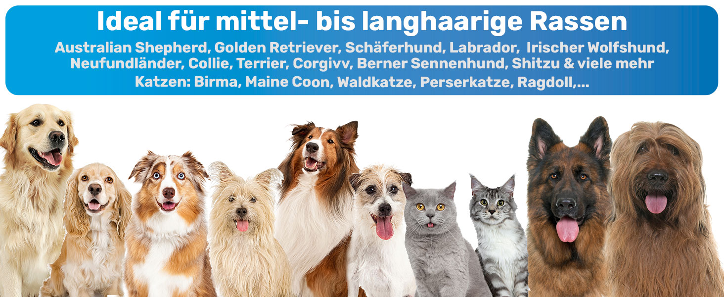 Гребінець для вичісування собак та котів BluePet Profi: для вичісування, видалення ковтунів та вузлів (синій)