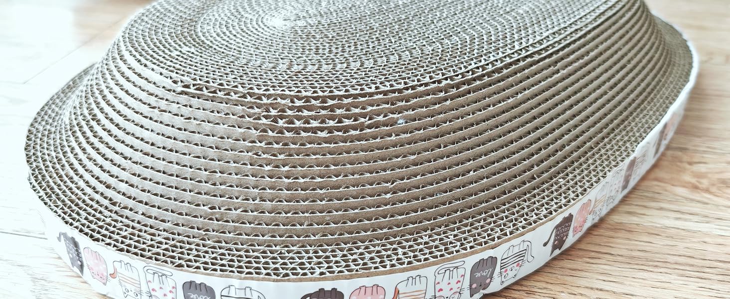 Килимок-подряпування для котів 2 шт., овал, 61 см, з м'якою лежанкою, з картону, для дому