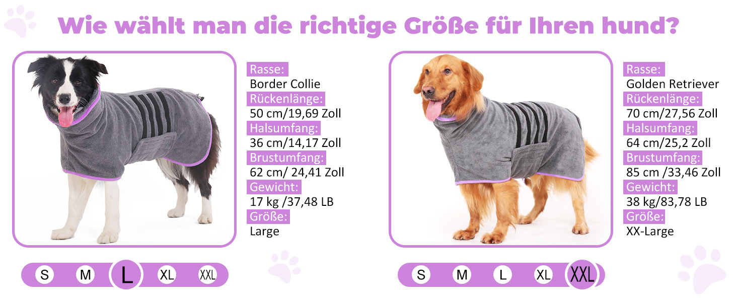 Рушник для собак, мікрофібра, середні та великі породи - сірий, швидке сушіння, супер вбирання, для собак та котів (фіолетовий, XXL), 2 сторони сірий/фіолетовий