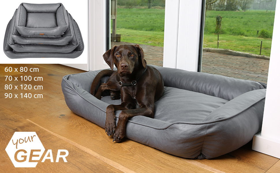 Зручне собаче ліжко your GEAR Belluno 80x120 см – велике, екологічне, миється, стійке до царапин, ергономічне, також для котів