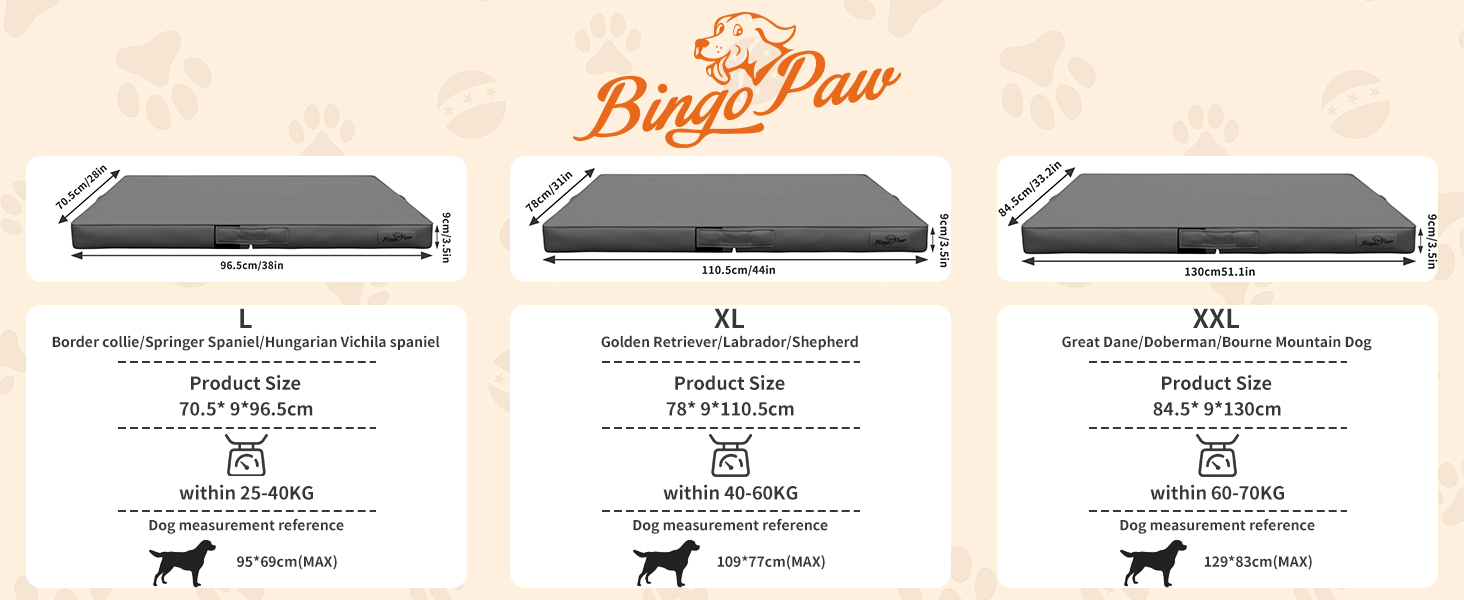 Ортопедичне собаче ліжко BingoPaw: велике, з м'якої PU шкіри, водонепроникне, 110x78x9 см