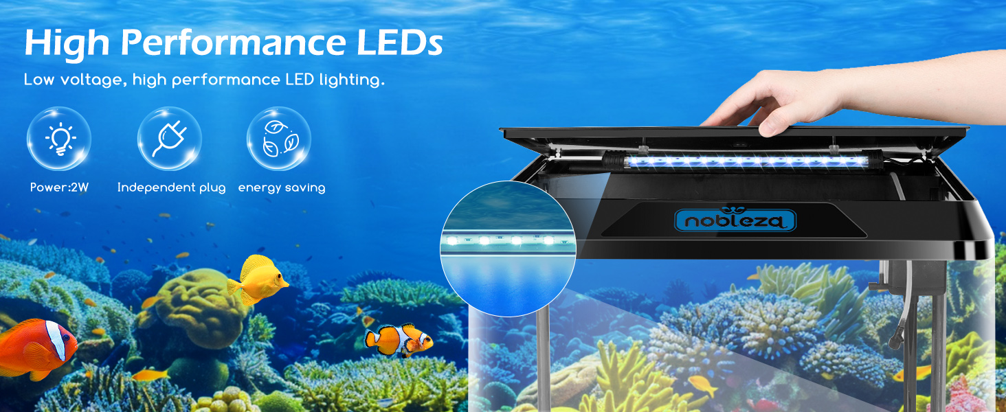 Акваріум Nobleza Mini Комплект, 54л з LED-підсвіткою та фільтром, білий