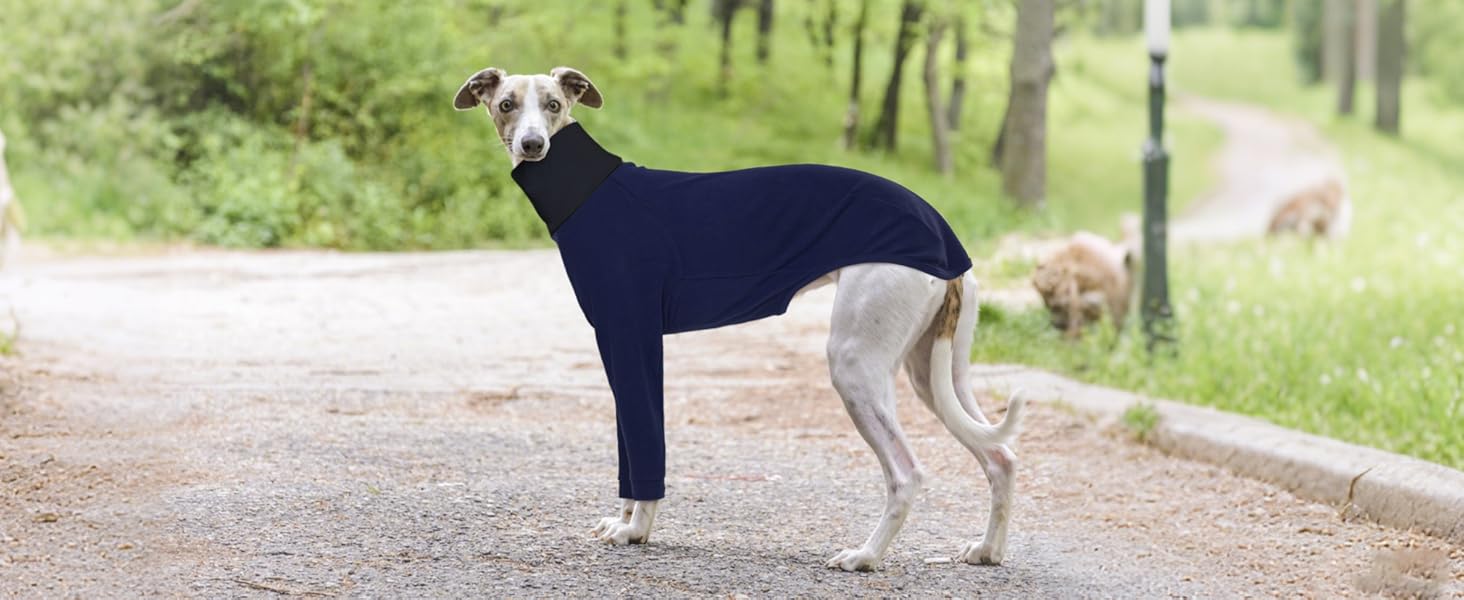 Теплий плед для породистих собак: Віппет, Грейхаунд, інші породи. Плед-піжама, темно-синій, розмір S