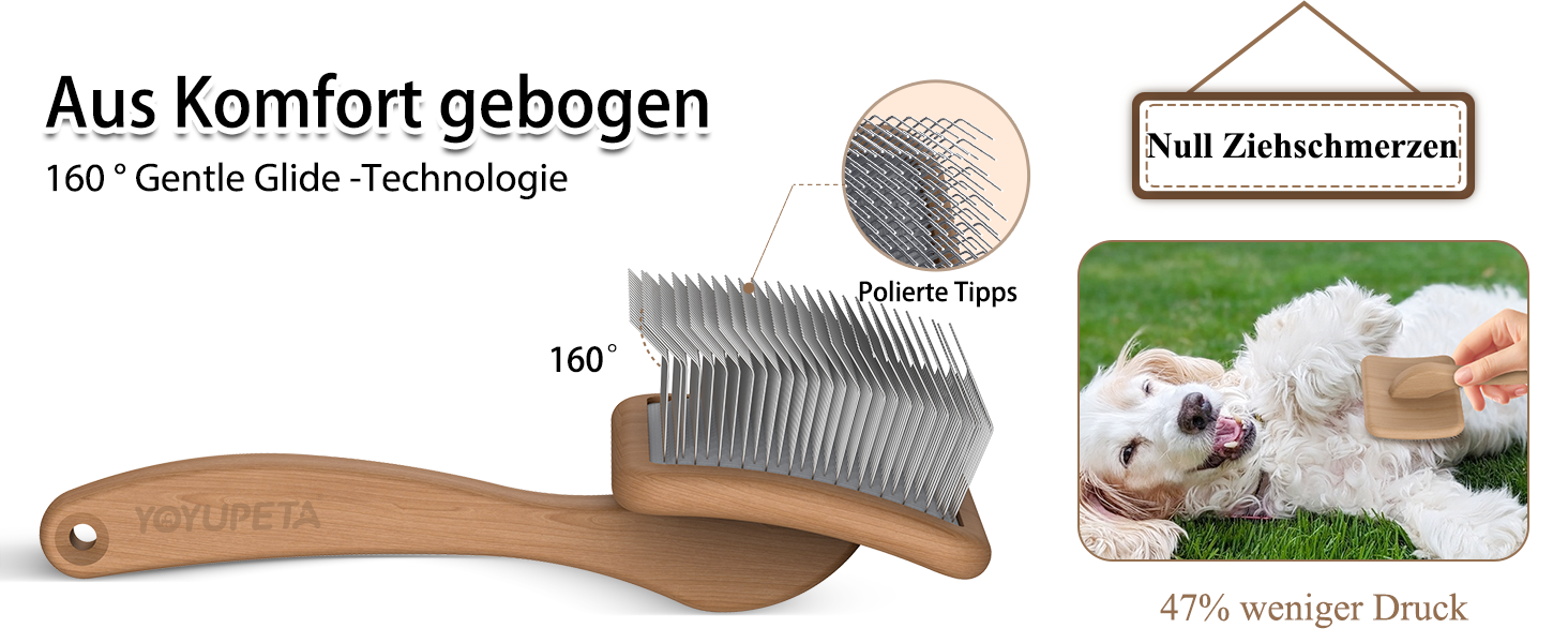 Набір щіток та гребінців Slicker для великих собак з довгою шерстю – щітка для розплутування з пінами 22 мм для Голден Ретріверів, Пуделів, Дудлів та котів – професійний догляд за шерстю з дерев'яною ручкою та шкіряним чохлом. Покриття лаком.