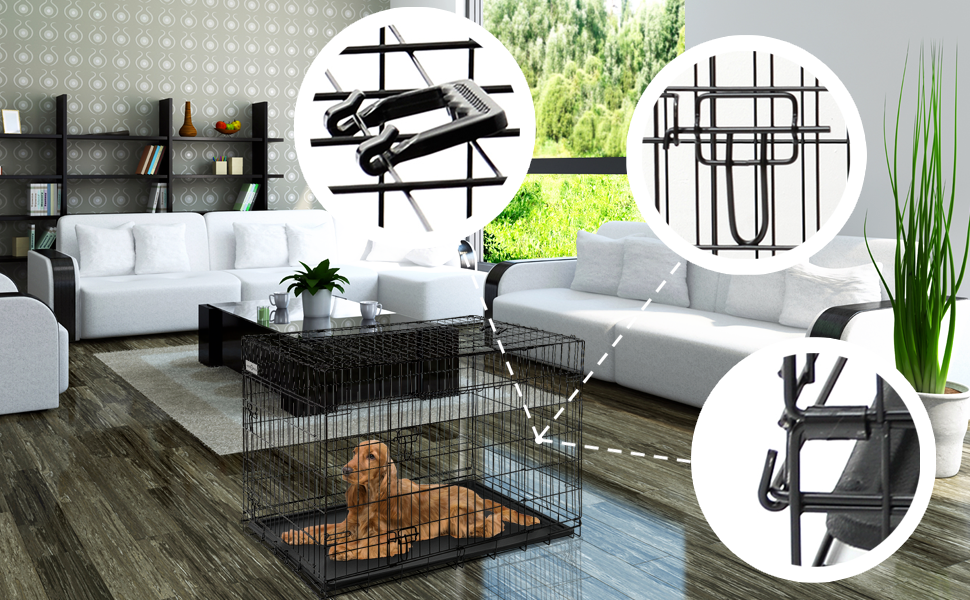 Клітка-переноска для собак, розмір S, чорна, 61x42x48,5 см. Розмірна переноска для собак та інших тварин, складна