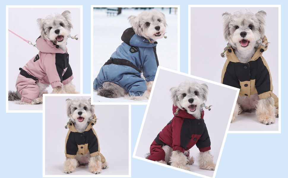 Водонепроникний зимовий теплий халат для собак з капюшоном, повний халат, захист від снігу, регульований (Бежевий, M)