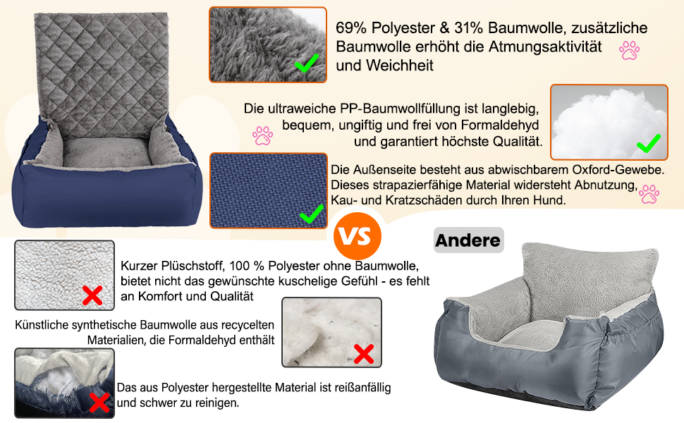 Автомобільний лежак для собак маленьких та середніх порід – м'який плюшевий лежак з кишенею для зберігання, стійкий до подряпин, для заднього та переднього сидіння, з ременем безпеки, блакитний, колір 03