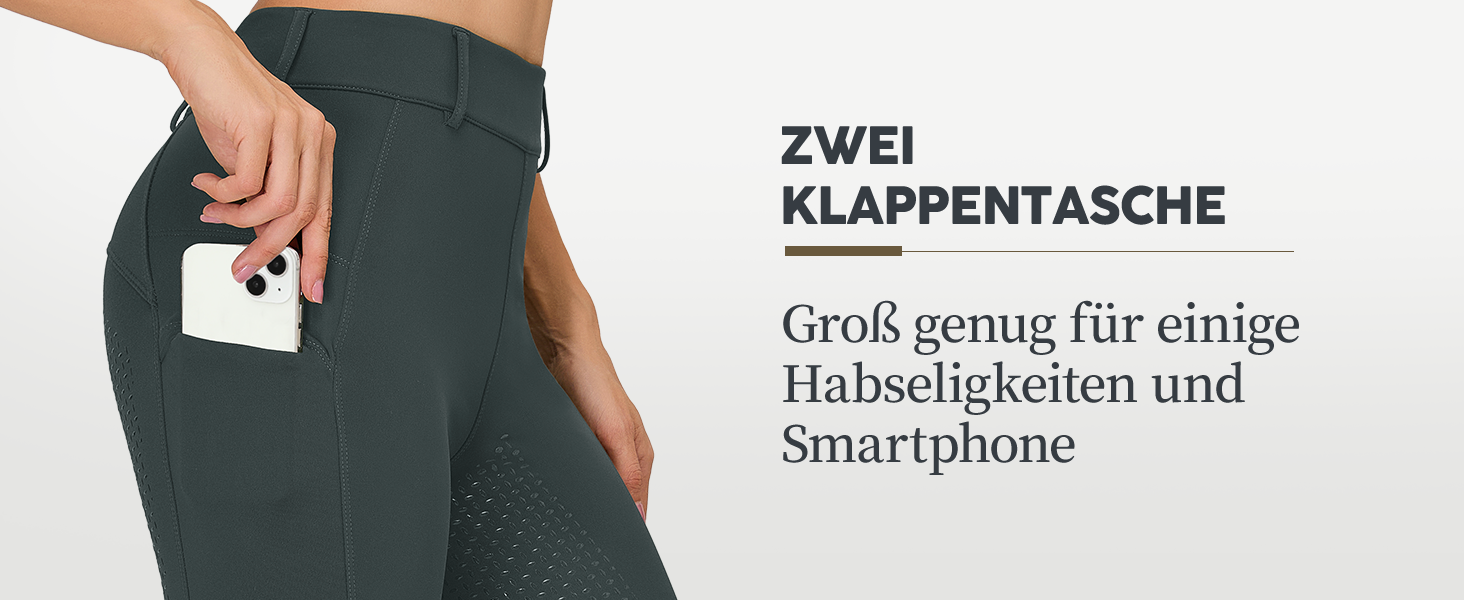 Чорні легінси для верхової їзди жіночі зимові, повний облягання, термо, з флісовою підкладкою, водонепроникні, з кишенею для телефону, з петлями для ременя, розмір S