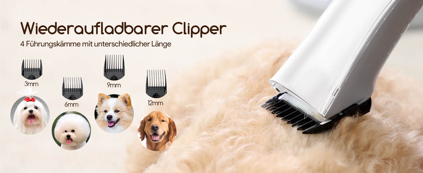 Машинка для стрижки собак Meowant з пилососом для шерсті: 3.2 л, тиха, 5 професійних насадок для догляду та прибирання