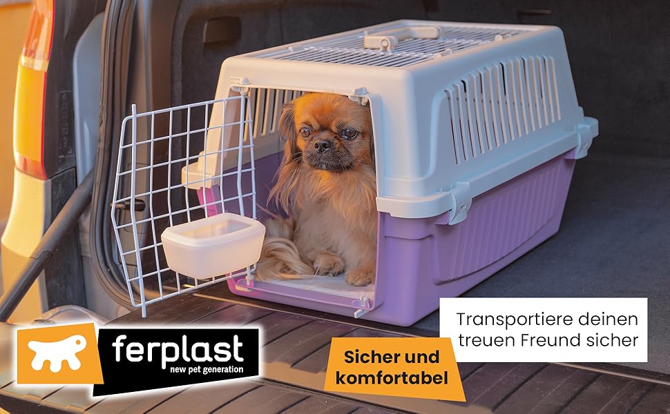 Транспортна переноска для котів та собак Ferplast ATLAS 30 EL, 40x60x38 см, блакитна, 1 дверцята, до 15 кг