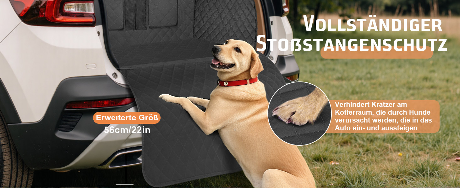 Накидка для собак у машину Gimars, 157x137 см, водовідштовхувальна, стійка до подряпин, універсальна, з передньою панеллю та оглядовим вікном, чорний & оранжевий, килимок у багажник