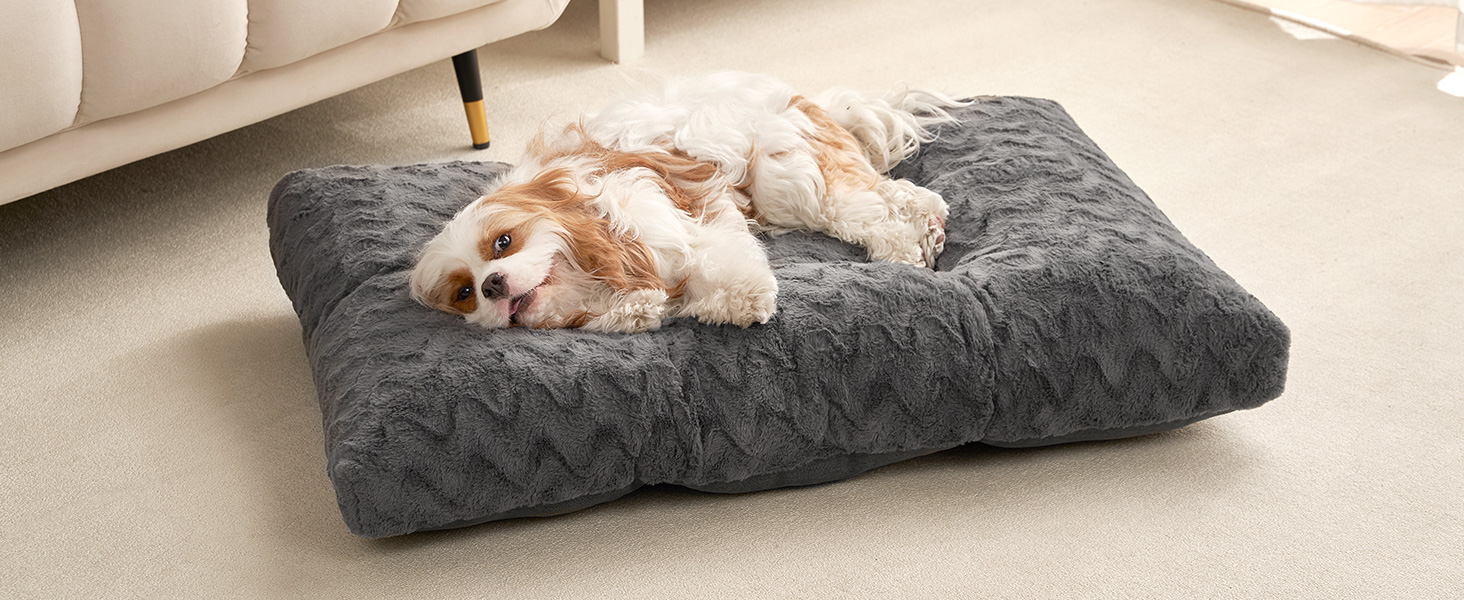 Килимок для собак великих порід EHEYCIGA, 104x68 см, XL, штучне хутро та льон, темно-сірий
