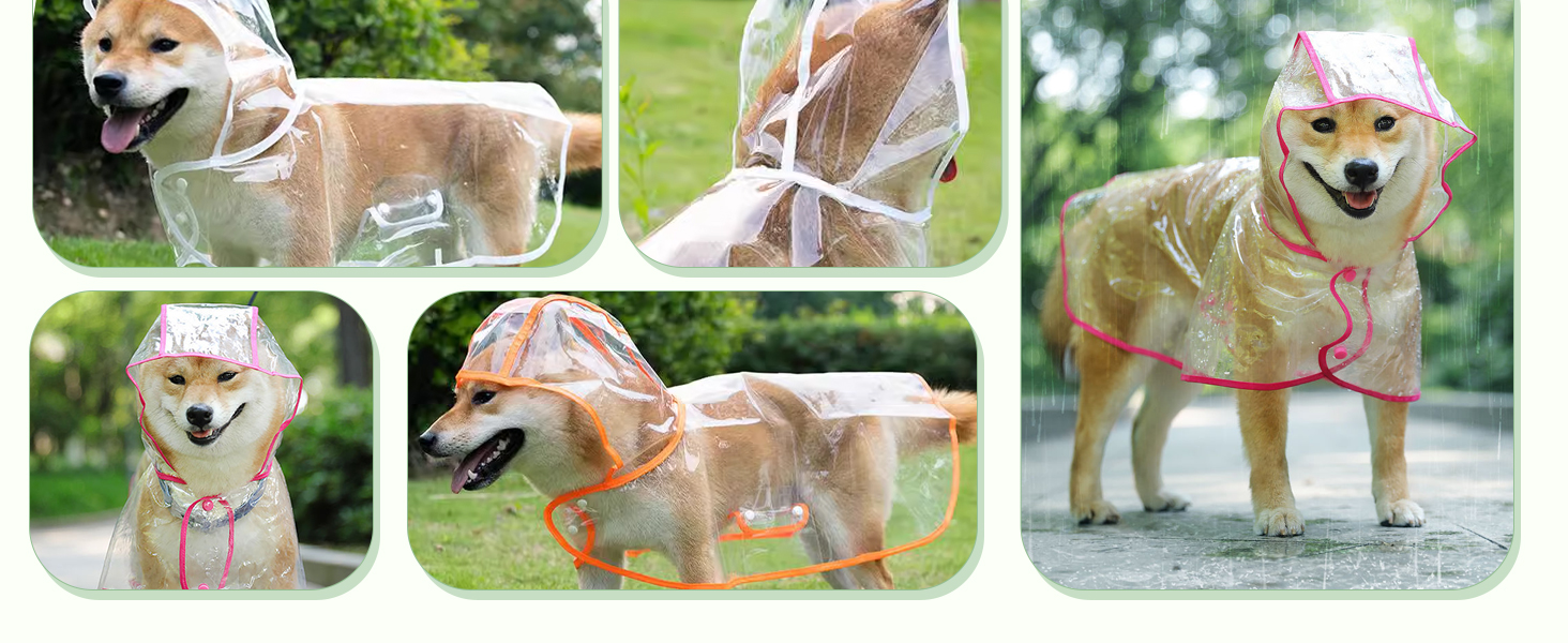 Дощовик для собак PETCUTE, водонепроникний, з капюшоном, PVC, дихаючий, для середніх та великих собак, рожевий