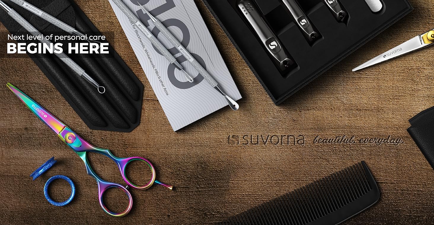 Набір професійних перукарських ножиць Suvorna 5.5 дюймів (2 шт.) - ножиці для стрижки волосся, ножиці для вирівнювання, для салонного використання (жіночі/чоловічі)