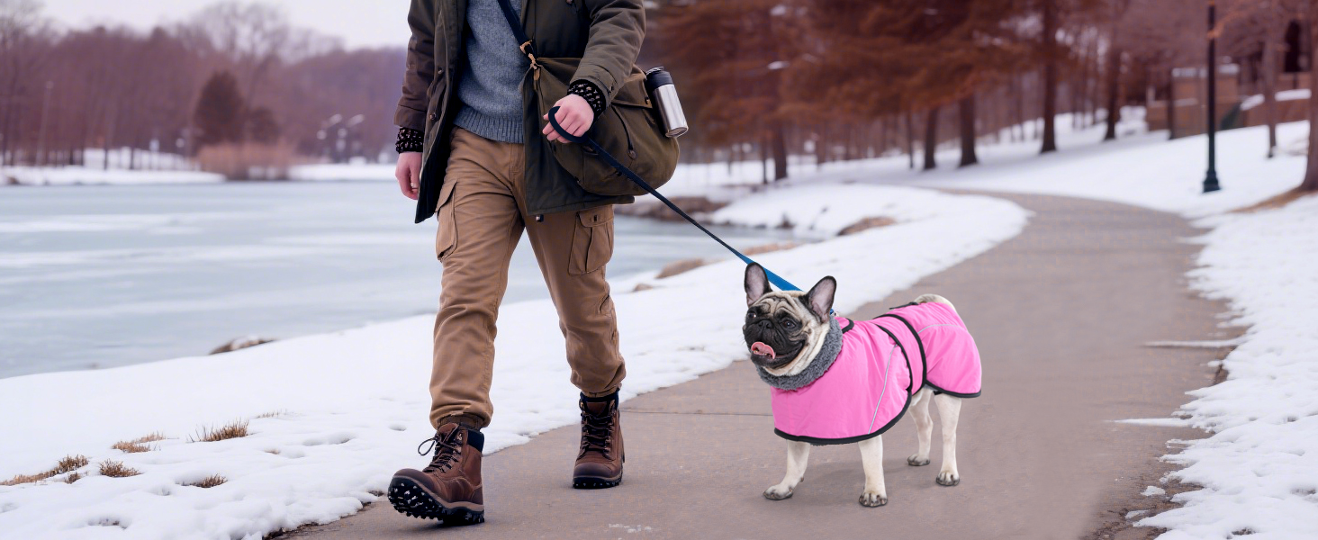 Водонепроникний зимовий одяг для собак Dotoner, теплий, з підкладкою з флісу, для великих собак XL, морський колір