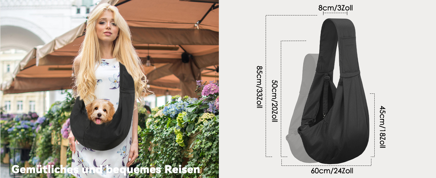 Pawaboo Сумка-переноска для собак та котів, чорна, до 5.4 кг