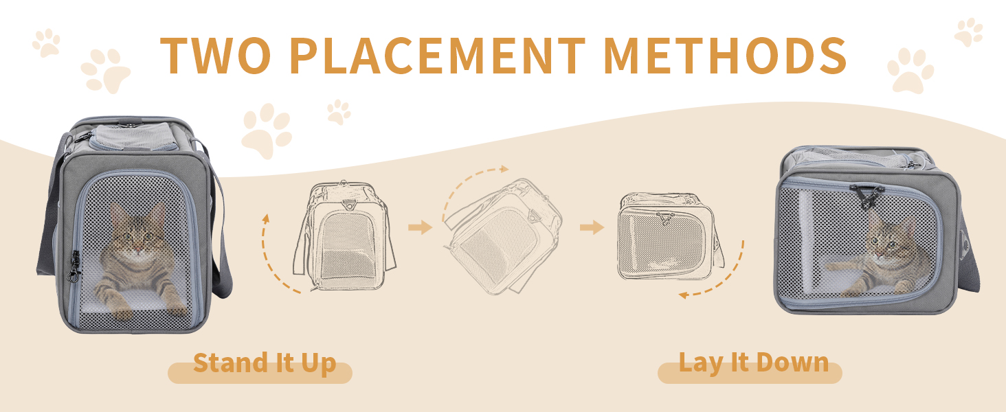 Транспортна сумка Petsfit для котів та собак | Авіапереліт, авто та поїзд | Сірий колір, Small