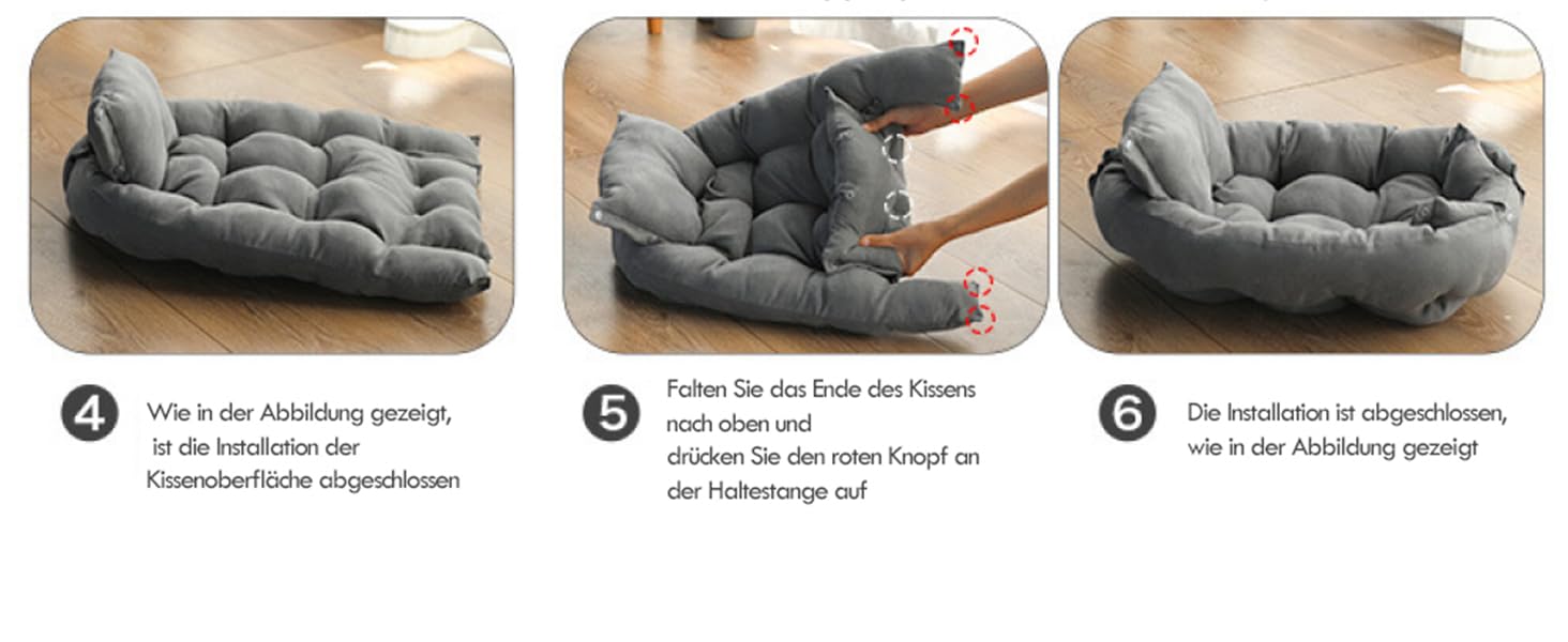 Кругле ліжко для собак Freyamy: м'яке, зрізне, для собак середніх та малих порід, рожеве (78/38x62/35x13 см)