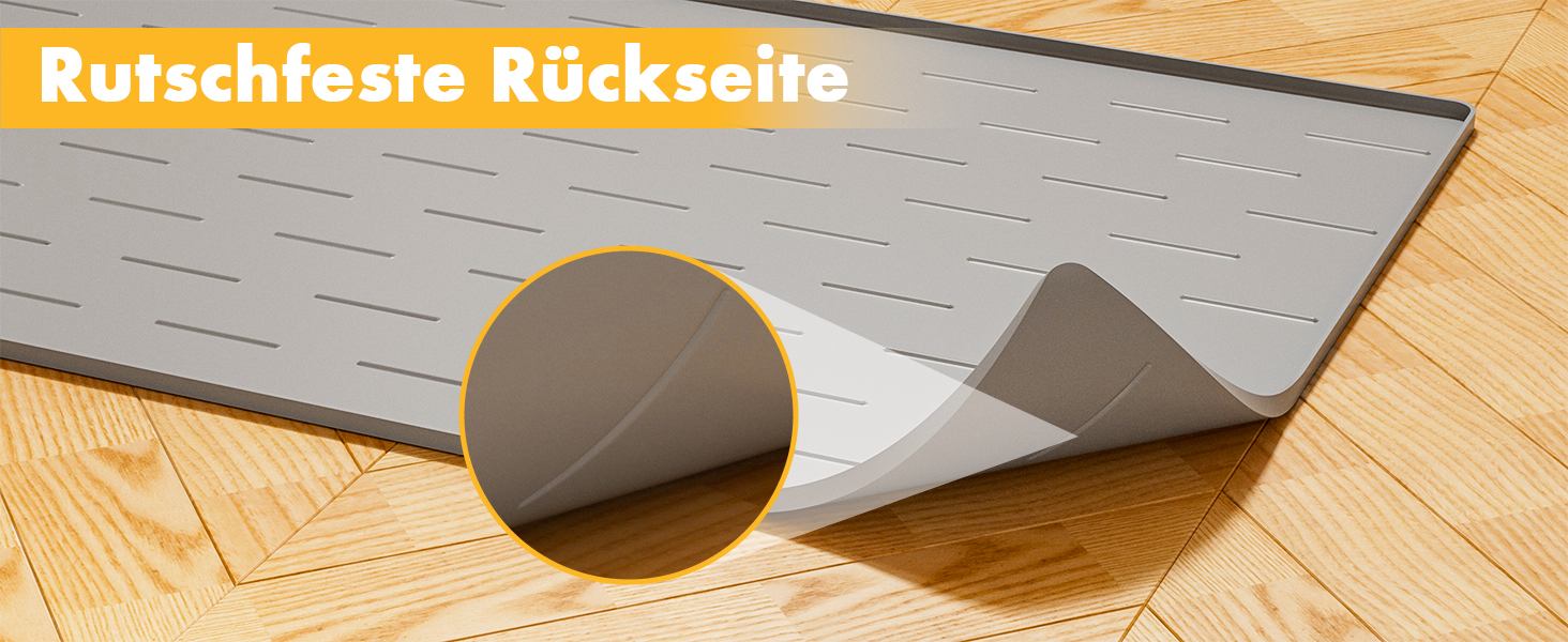 Килимок під лоток для котів Pieviev Katzenklo Matte, 86x56 см, сірий, вологостійкий, неслизький