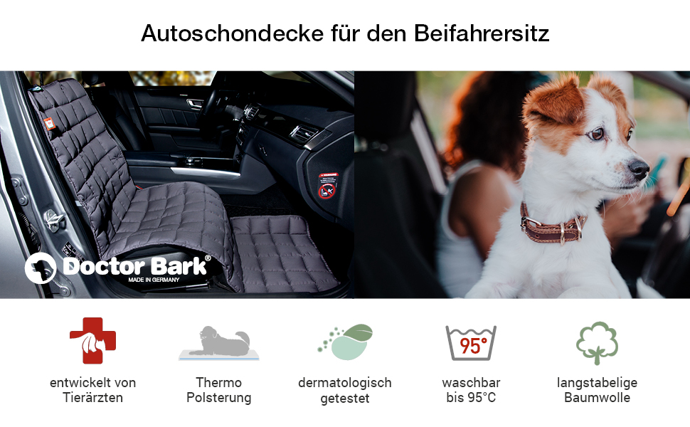 Автокилим на сидіння пасажира Doctor Bark - захисна накидка для авто (сірий)