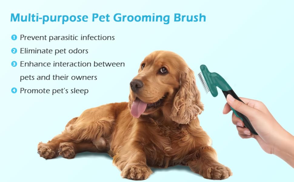 Щітка для собак і котів Zupfbürste: м'яке очищення, для боротьби з випаданням шерсті, підходить для цуценят, Yorkie, Пуделів, кроликів, котів, зелена