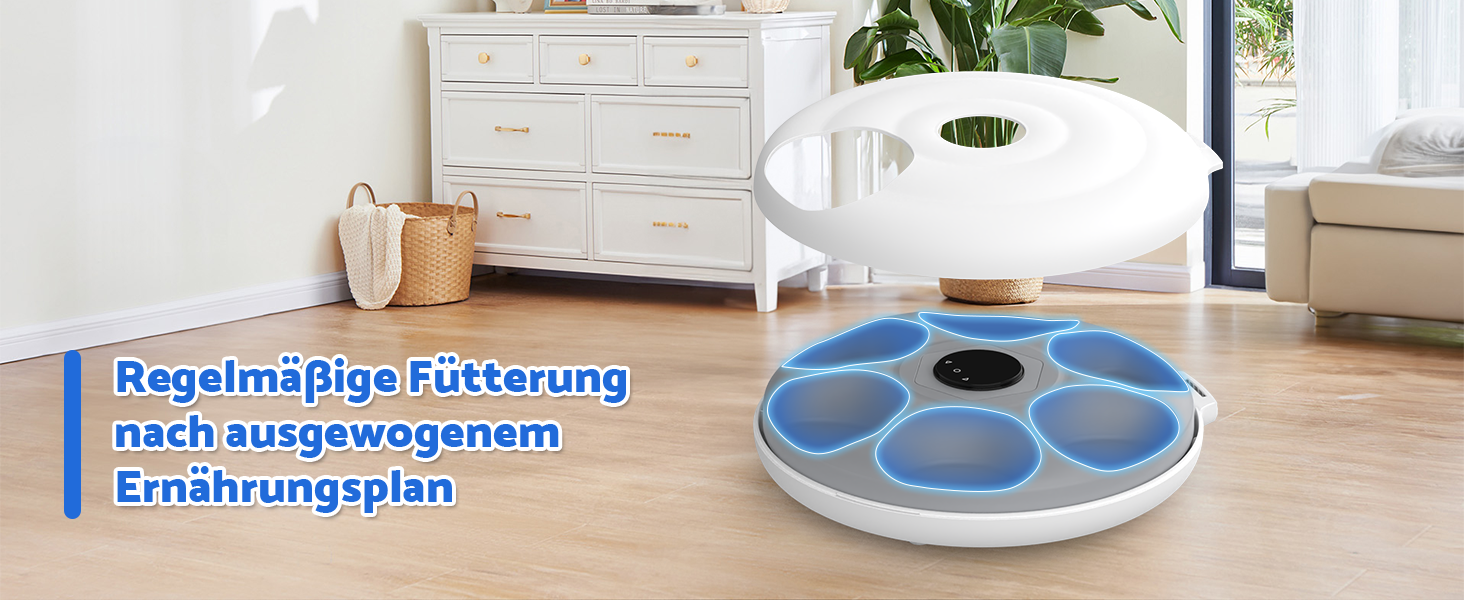 Автоматичний годівник для котів з вологим кормом, 6 прийомів, з таймером та WiFi, для сухого та вологого корму